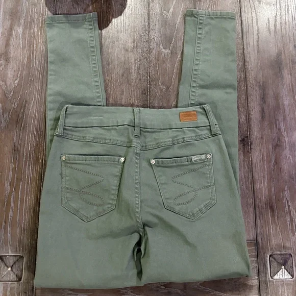 Seven7 Tummyless Olive Green Skinny Jeans - Picture 5 of 11